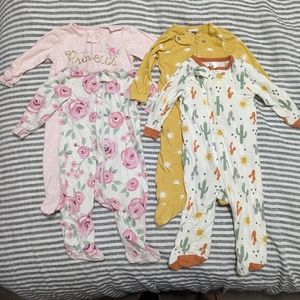 Gerber Baby Girl Sleeper 4 pack